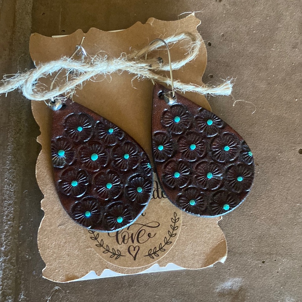 Original handmade leather earrings
